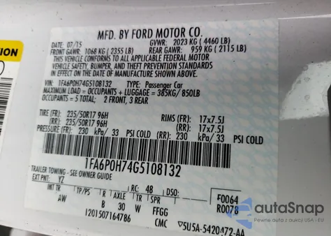 2016 Ford Fusion Se z USA, uszkodzony, nr VIN 1FA6P0H74G5108132